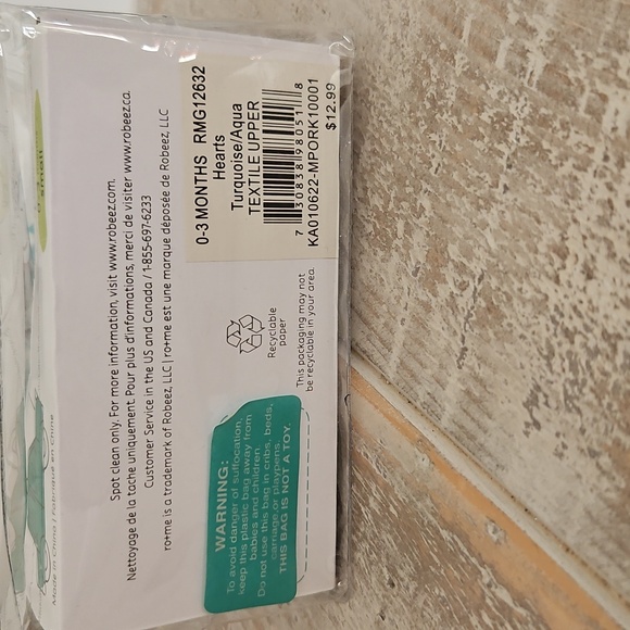 NWT Ro + Me By Robeez Heart Patterned Baby Shoes 0 - 3 Momths Gift Baby Shower‎ - Picture 4 of 6